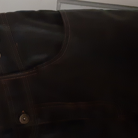 Faux Brown Leather Baggy pants SZ.30 x 30 unisex - Picture 8 of 9